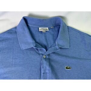 Lacoste Mens Slim Fit Polo Shirt Size 4XL Blue Short Sleeve Casual